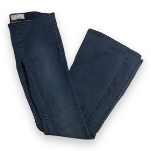 free people flare blue jeans